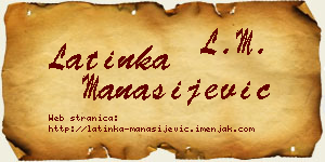 Latinka Manasijević vizit kartica